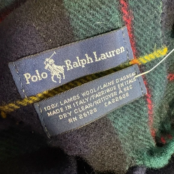NWT Polo Ralph Lauren Wool Plaid Scarf – Blue/Green Tartan | - Picture 5 of 6